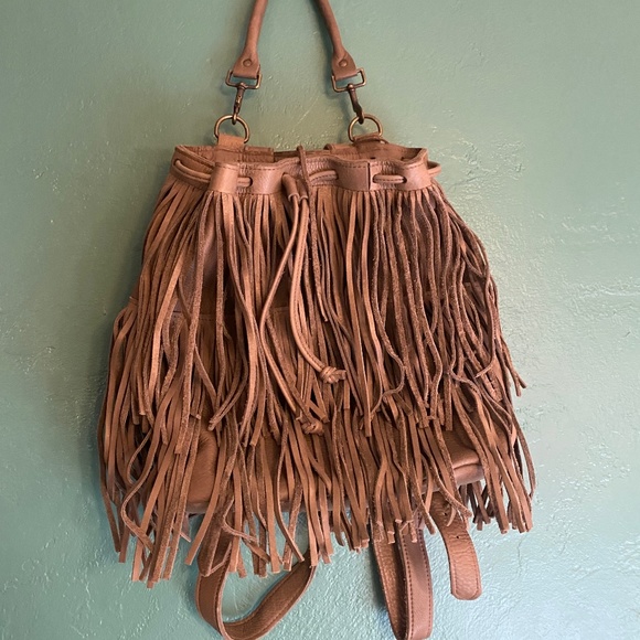 McFadin Handbags - McFadin leather fringed backpack